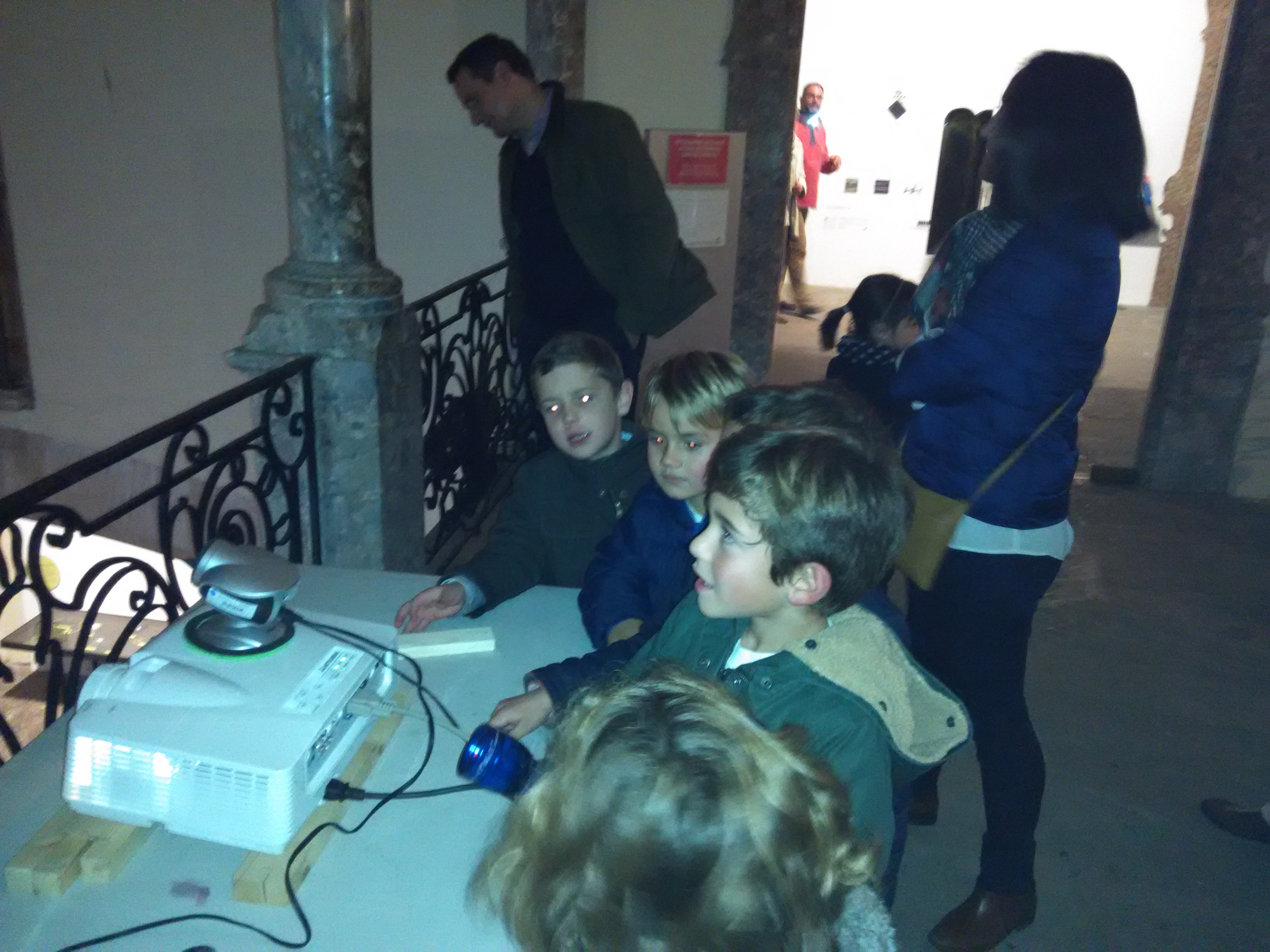 Kids visiting the Exposition